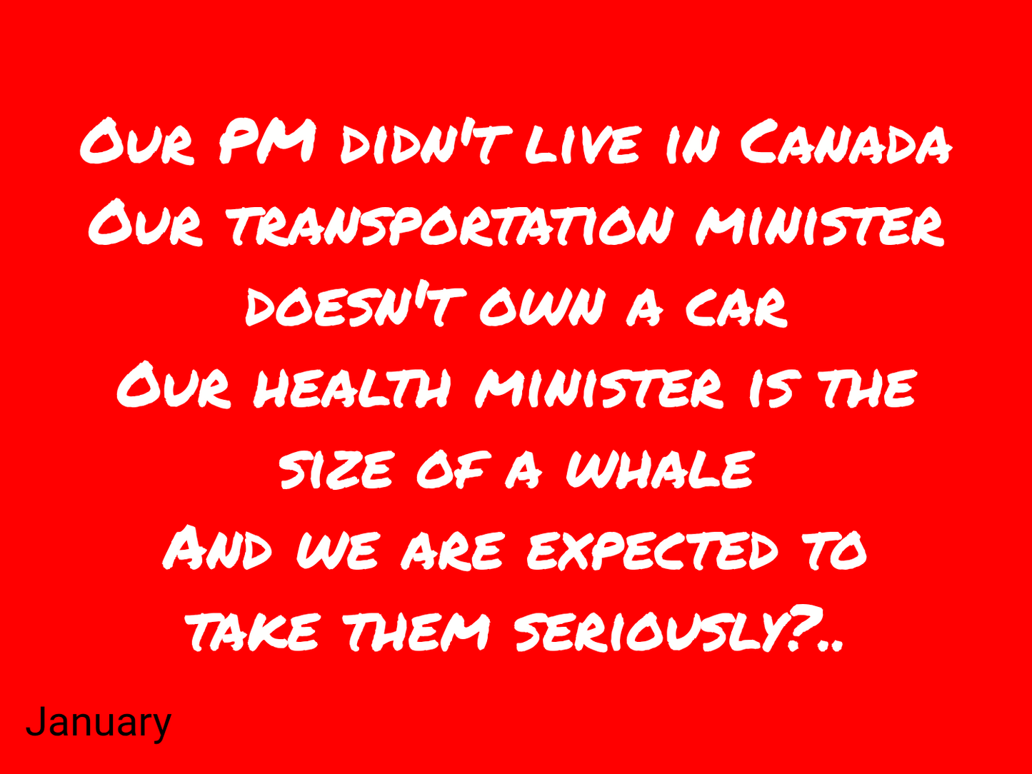 A WTF Is Happening In Canada Calendar 2027
